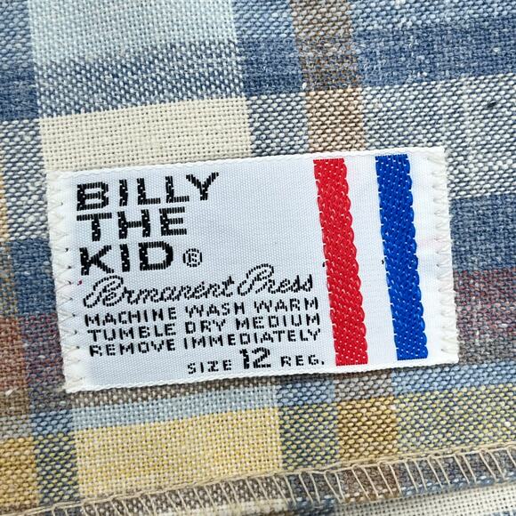 Billy The Kid Vintage Plaid Pastel Long Sleeve 2 Button Front Pockets Blazer 12 - Picture 6 of 9